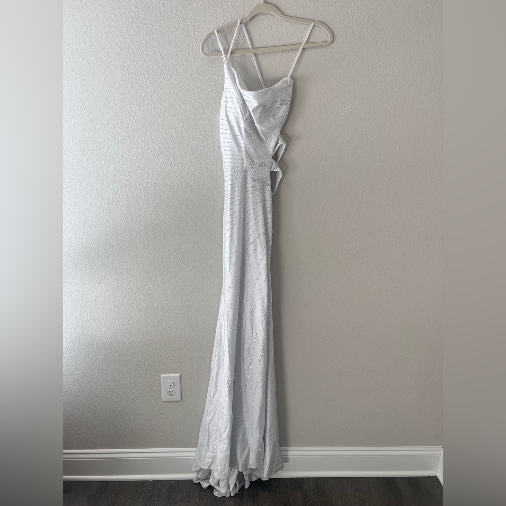 White And Silver 2cute Prom Dress Size 2